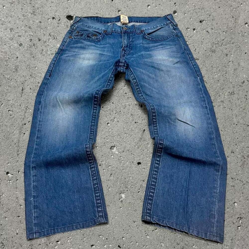 Y2K Vintage True Religion World Tour Made In The USA Ricky Big T Straight Leg Je